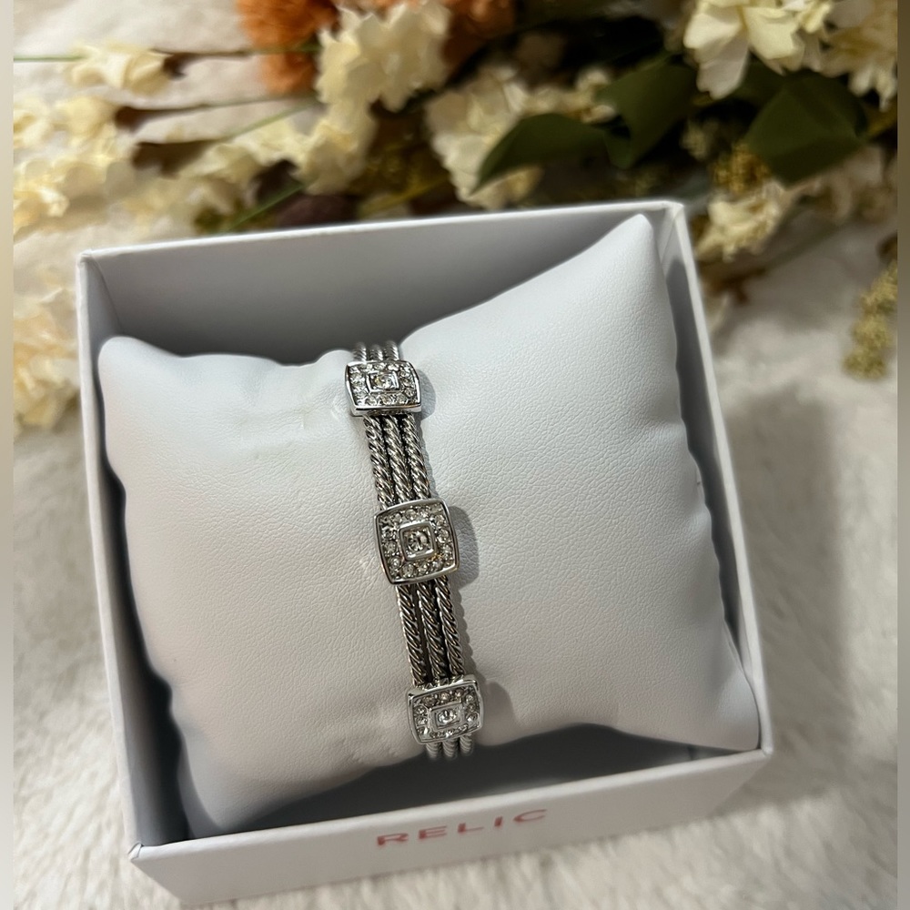 Relic Triple Square Diamond Cable Bracelet